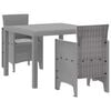 vidaXL Conjunto de Comedor de Jard&iacute;n 3 uds. Gris Claro Polipropileno