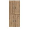 vidaXL Aparador alto 2 pcs Roble artesanal Madera de ingenier&iacute;a