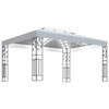 vidaXL Cenador con doble techo y tira de luces LED blanco 3x4 m