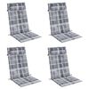 vidaXL Cojines de silla respaldo alto 4 uds tela Oxford a cuadros gris