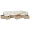 vidaXL Conjunto de sof&aacute;s de jard&iacute;n 9 uds. Beige rat&aacute;n sint&eacute;tico