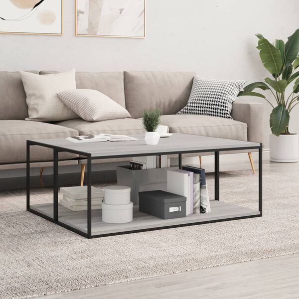 vidaXL Estantes pared 4 uds madera ingenier&iacute;a gris Sonoma 100x40x1,5cm