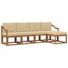 vidaXL Conjunto de sof&aacute;s de exterior con coj&iacute;n 5 pcs Natural y Beige