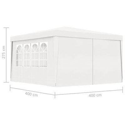 vidaXL Carpa profesional para fiestas con paredes blanco 90 g/m² 4x4 m
