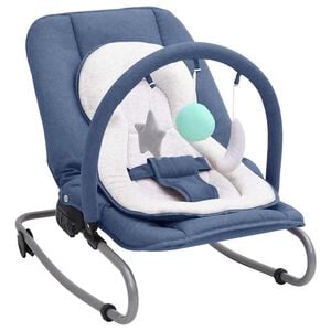 vidaXL Hamaca mecedora para beb&eacute;s de acero azul marino
