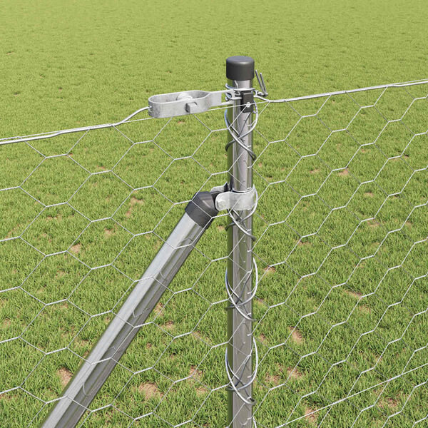 vidaXL Poste de Valla Plateado 25 x 1,4 m (malla de 50 mm) Acero