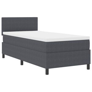 vidaXL Cama tipo Box Spring Gris Oscuro y Blanco 203 x 100 x 88 cm