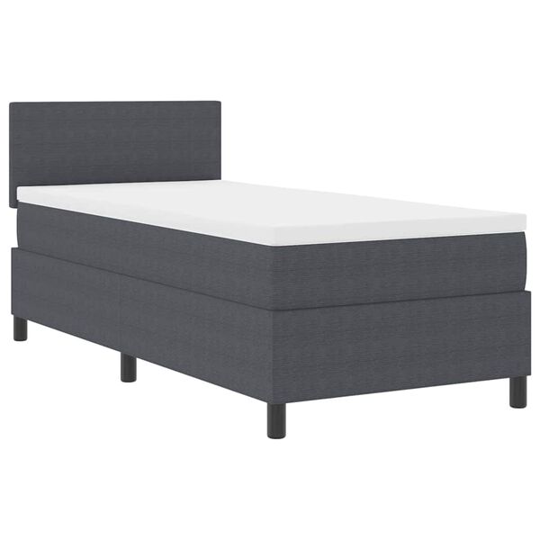 vidaXL Cama tipo Box Spring Gris Oscuro y Blanco 203 x 100 x 88 cm