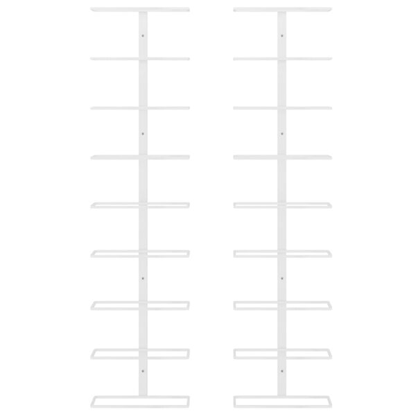 vidaXL Botellero de pared para 9 botellas 2 unidades hierro blanco