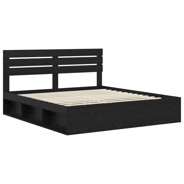 vidaXL Estructura de cama Negro 180 x 200 cm Madera de pino macizo