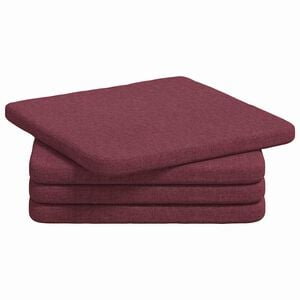 vidaXL Cojines para asiento 4 uds. tela Rojo vino 40 x 40 x 3 cm