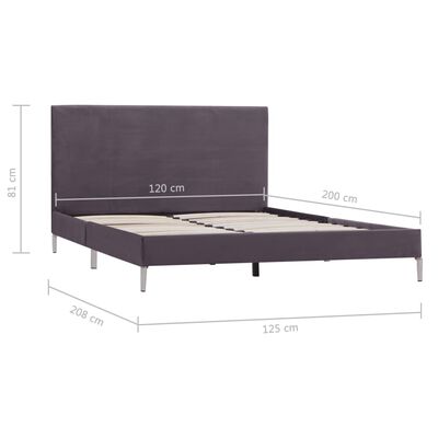 vidaXL Estructura de cama de tela gris 120x200 cm