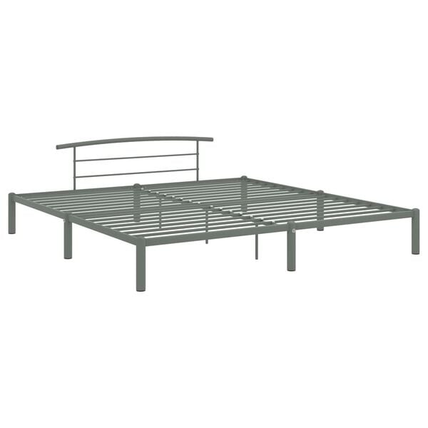 vidaXL Estructura de cama sin colch&oacute;n metal gris 180x200 cm