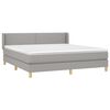 vidaXL Cama box spring con colch&oacute;n tela gris claro 180x200 cm