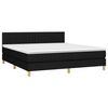 vidaXL Cama box spring con colch&oacute;n LED tela negro 160x200 cm
