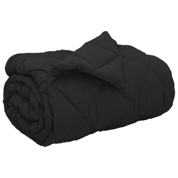vidaXL Edred&oacute;n de Invierno Negro 200 x 155 cm Microfibra