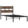 vidaXL Estructura de cama sin colch&oacute;n metal roble ahumado 90x190 cm