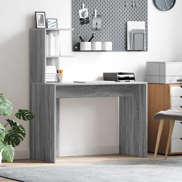 vidaXL Escritorio Gris Sonoma 102 x 50 x 124 cm Madera de ingenier&iacute;a