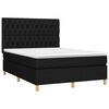 vidaXL Cama box spring con colch&oacute;n tela negro 140x190 cm