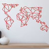 Homemania Adorno de pared mapa del mundo acero rojo 100x58 cm