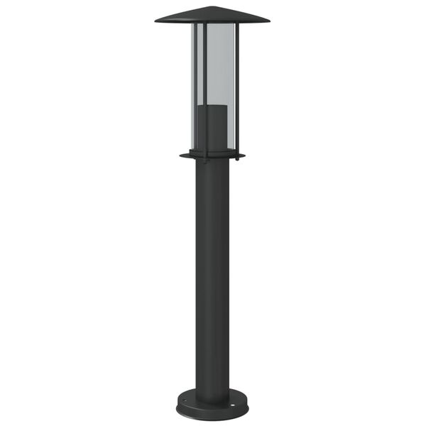 vidaXL Lámpara de suelo de exterior acero inoxidable negro 60 cm