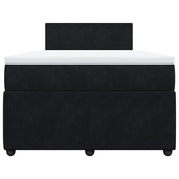 vidaXL Cama box spring con colch&oacute;n terciopelo negro 120x200 cm