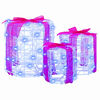 vidaXL Decoraci&oacute;n de Caja de Regalo 3 uds. 60 LED Azul 20 x 20 x 21 cm