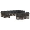 vidaXL Conjunto de sof&aacute;s de jard&iacute;n 13 uds. Gris rat&aacute;n sint&eacute;tico