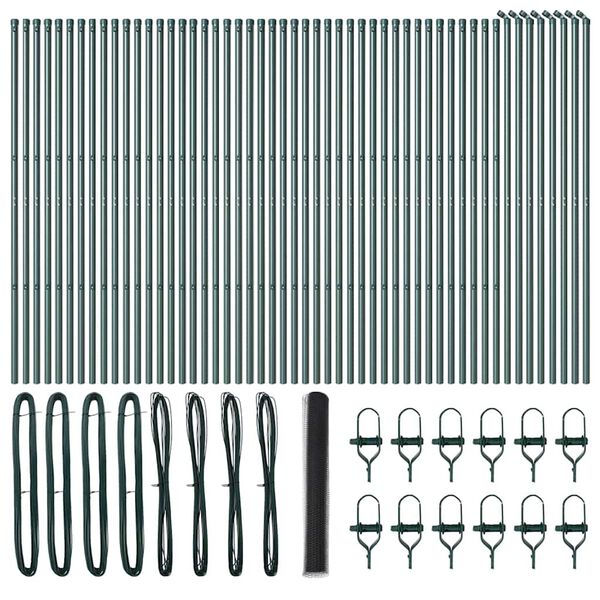 vidaXL Poste de Valla Gris 100 x 1 m (malla de 25 mm) Acero y PVC