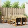 vidaXL Conjunto de sof&aacute;s de exterior con coj&iacute;n 9 pcs Natural y Beige