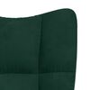 vidaXL Sill&oacute;n de relax con taburete terciopelo verde oscuro