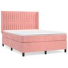 vidaXL Cama box spring con colch&oacute;n terciopelo rosa 140x190 cm