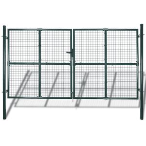 vidaXL Puerta doble para valla de 300x150 cm acero con recubrimiento en polvo