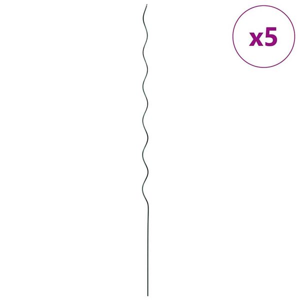 vidaXL Soporte para plantas 5 pcs Verde 110 x 0.6 x 0.6 cm Acero