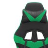 vidaXL Silla gaming con reposapiés cuero sintético negro verde