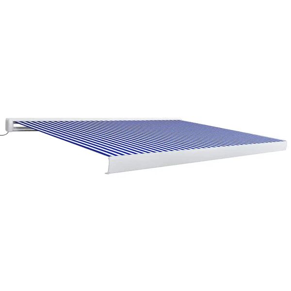 vidaXL Toldo de carrete motorizado azul y blanco 450x300 cm