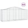 vidaXL Cestas de gaviones 25 uds forma de arco hierro 200x50x80/100 cm