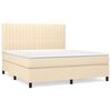 vidaXL Cama box spring con colch&oacute;n tela color crema 180x200 cm