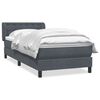 vidaXL Cama box spring con colch&oacute;n terciopelo gris oscuro 100x210 cm
