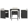 vidaXL Conjunto de Comedor de Jard&iacute;n 5 pcs Negro rat&aacute;n sint&eacute;tico