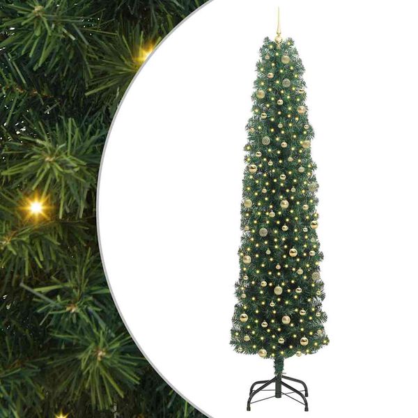 vidaXL &Aacute;rbol de Navidad artificial Verde 240 cm PVC, Acero y Pl&aacute;stico