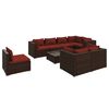 vidaXL Set muebles de jardín 9 piezas y cojines ratán sintético marrón