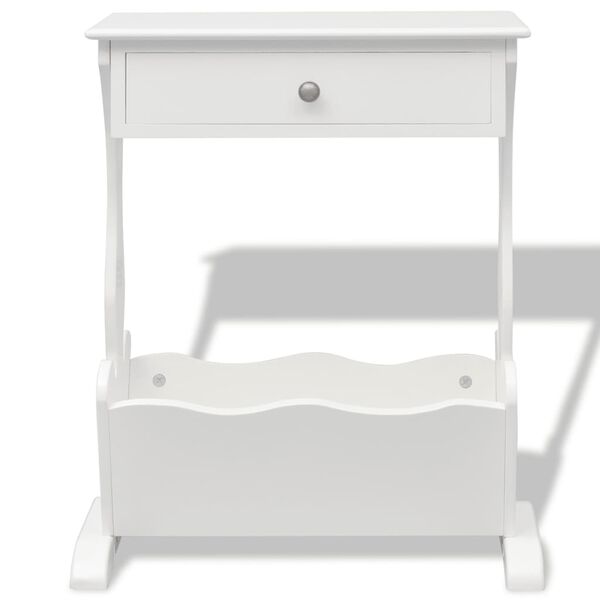vidaXL Revistero Melrose blanco