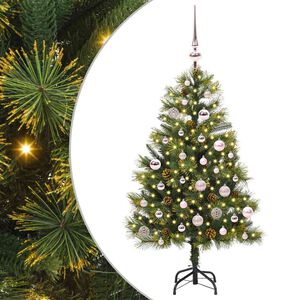 vidaXL &Aacute;rbol de Navidad artificial con ramas plegables y conos 150 cm