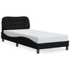 vidaXL Estructura de cama sin colch&oacute;n Hvar tela negro 80x200 cm