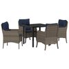 vidaXL Conjunto de Comedor de Jard&iacute;n 5 pcs Gris rat&aacute;n sint&eacute;tico