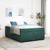 vidaXL Estructura de cama con colch&oacute;n Verde oscuro 140 x 200 cm tela