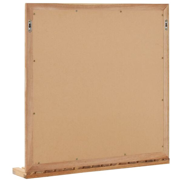 vidaXL Espejo de cuarto de ba&ntilde;o madera maciza de nogal 60x12x62 cm