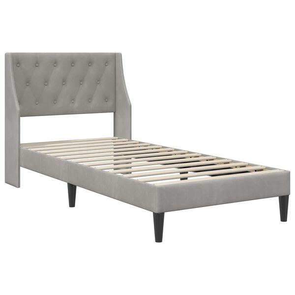 vidaXL Estructura de cama con colch&oacute;n Gris Claro 90 x 190 cm