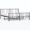 vidaXL Estructura cama sin colch&oacute;n con estribo metal negro 193x203 cm